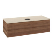 V&B Waschtischunterschrank mit Frontstruktur, mit Beleuchtung Antao 120x36x50cm, WBP-farbe botti., w. walnut