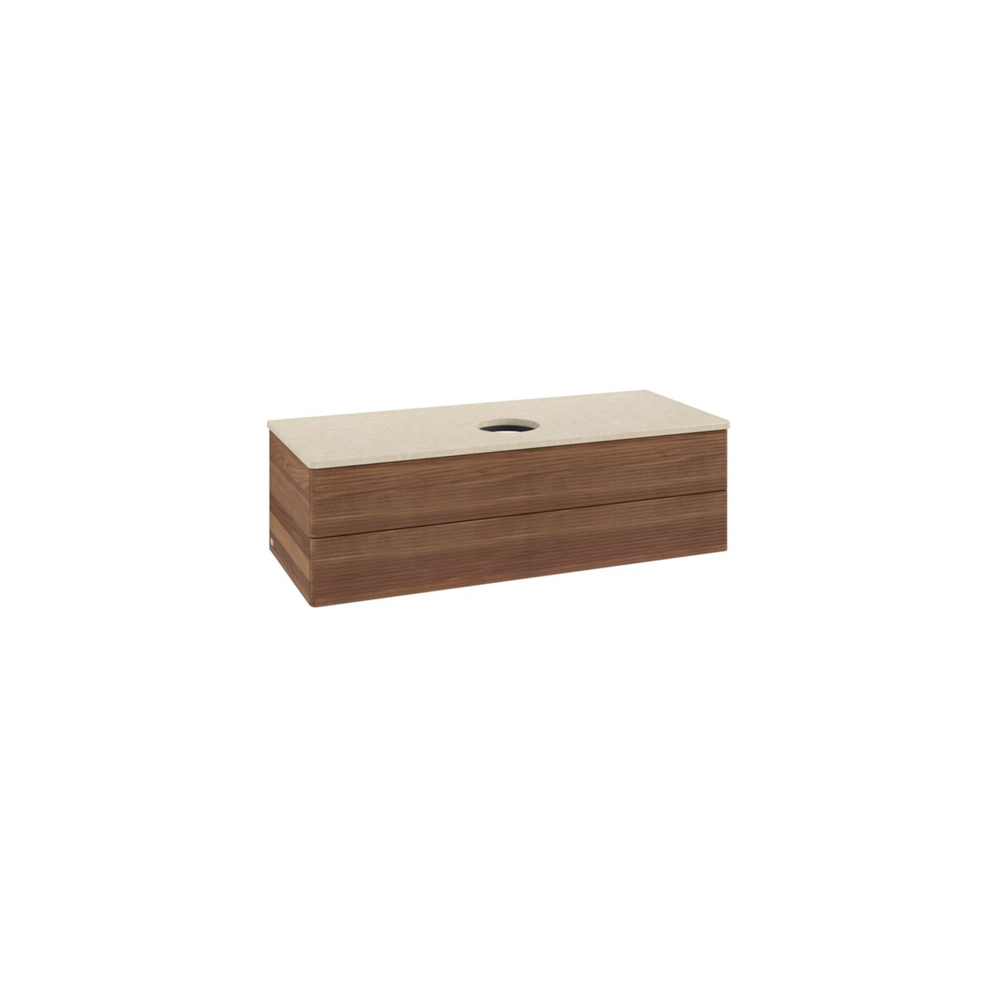 V&B Waschtischunterschrank mit Frontstruktur, mit Beleuchtung Antao 120x36x50cm, WBP-farbe botti., w. walnut ; Villeroy & Boch