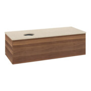 V&B Waschtischunterschrank mit Frontstruktur, mit Beleuchtung Antao 120x36x50cm, WBP-farbe botti., w. walnut