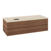 V&B Waschtischunterschrank mit Frontstruktur, mit Beleuchtung Antao 120x36x50cm, WBP-farbe botti., w. walnut-4
