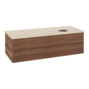 V&B Waschtischunterschrank mit Frontstruktur, mit Beleuchtung Antao 120x36x50cm, WBP-farbe botti., w. walnut
