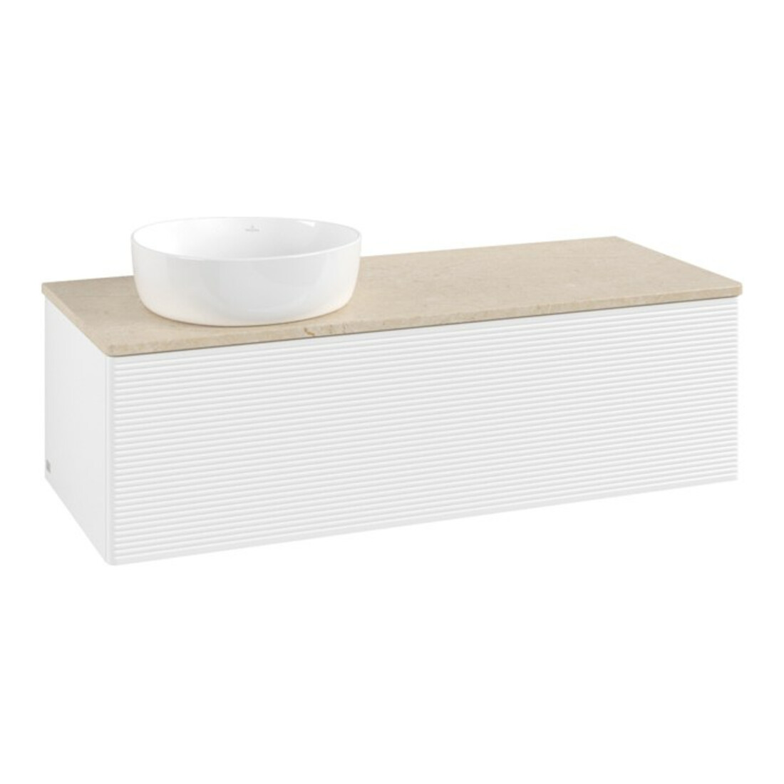 V&B Waschtischunterschrank mit Frontstruktur, mit Beleuchtung Antao 120x36x50cm, WBP-farbe botti., wh. m Lac