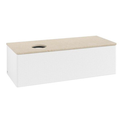 V&B Waschtischunterschrank mit Frontstruktur, mit Beleuchtung Antao 120x36x50cm, WBP-farbe botti., wh. m Lac