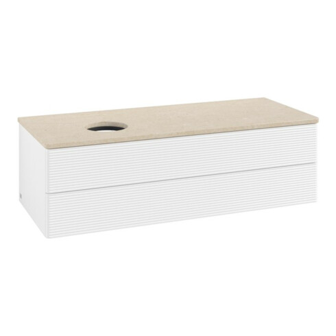 V&B Waschtischunterschrank mit Frontstruktur, mit Beleuchtung Antao 120x36x50cm, WBP-farbe botti., wh. m Lac