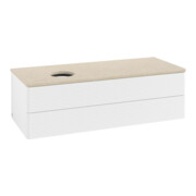 V&B Waschtischunterschrank mit Frontstruktur, mit Beleuchtung Antao 120x36x50cm, WBP-farbe botti., wh. m Lac-3