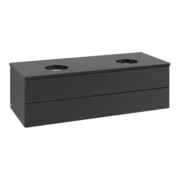 V&B Waschtischunterschrank mit Frontstruktur, mit Beleuchtung Antao 120x36x50cm, WBP-farbe Lac, bla m Lac