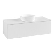 V&B Waschtischunterschrank mit Frontstruktur, mit Beleuchtung Antao 120x36x50cm, WBP-farbe Lac, glo wh. Lac