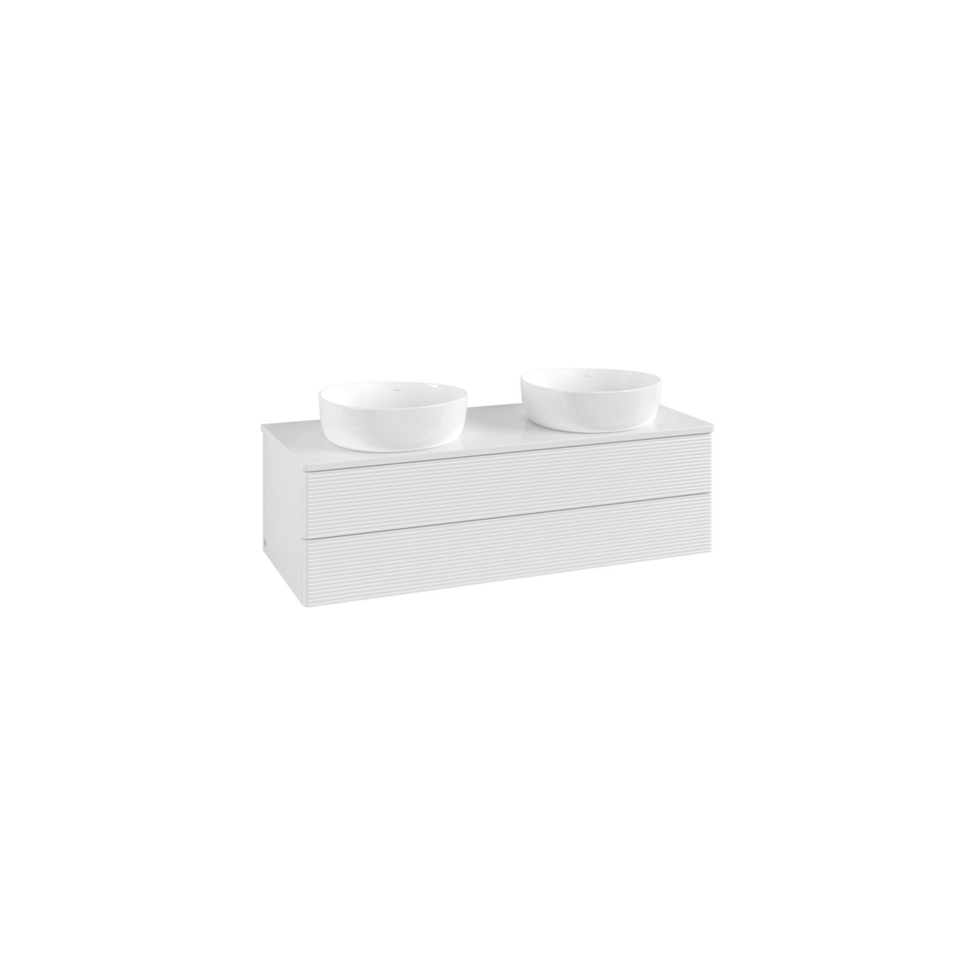 V&B Waschtischunterschrank mit Frontstruktur, mit Beleuchtung Antao 120x36x50cm, WBP-farbe Lac, glo wh. Lac ; Villeroy & Boch