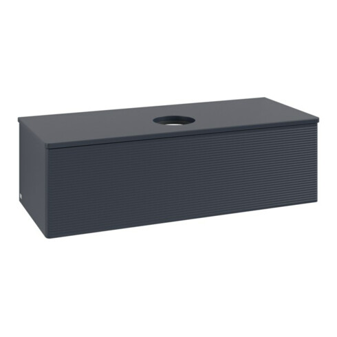 V&B Waschtischunterschrank mit Frontstruktur, mit Beleuchtung Antao 120x36x50cm, WBP-farbe Lac, md bl. m Lac