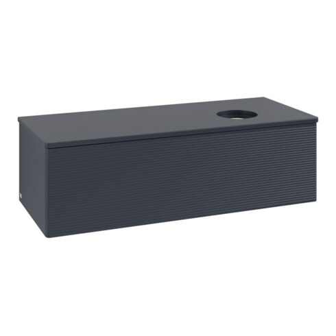 V&B Waschtischunterschrank mit Frontstruktur, mit Beleuchtung Antao 120x36x50cm, WBP-farbe Lac, md bl. m Lac