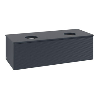 V&B Waschtischunterschrank mit Frontstruktur, mit Beleuchtung Antao 120x36x50cm, WBP-farbe Lac, md bl. m Lac