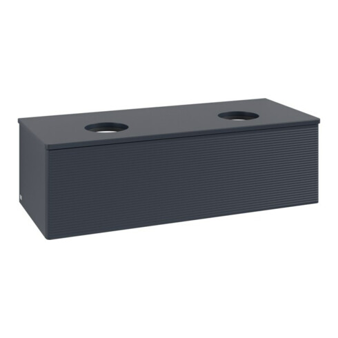 V&B Waschtischunterschrank mit Frontstruktur, mit Beleuchtung Antao 120x36x50cm, WBP-farbe Lac, md bl. m Lac