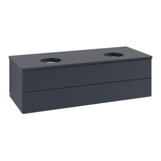 V&B Waschtischunterschrank mit Frontstruktur, mit Beleuchtung Antao 120x36x50cm, WBP-farbe Lac, md bl. m Lac