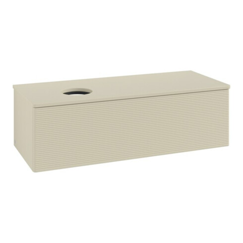 V&B Waschtischunterschrank mit Frontstruktur, mit Beleuchtung Antao 120x36x50cm, WBP-farbe Lac, si Gr m Lac