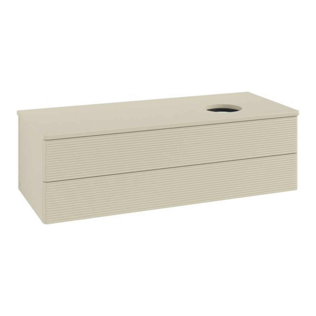 V&B Waschtischunterschrank mit Frontstruktur, mit Beleuchtung Antao 120x36x50cm, WBP-farbe Lac, si Gr m Lac
