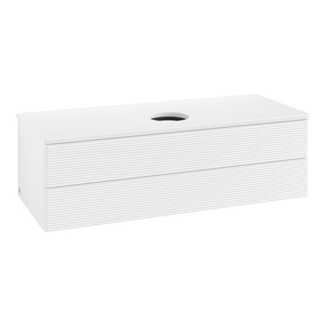 V&B Waschtischunterschrank mit Frontstruktur, mit Beleuchtung Antao 120x36x50cm, WBP-farbe Lac, wh. m Lac