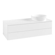 V&B Waschtischunterschrank mit Frontstruktur, mit Beleuchtung Antao 120x36x50cm, WBP-farbe Lac, wh. m Lac