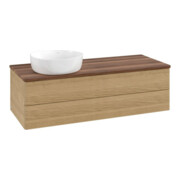 V&B Waschtischunterschrank mit Frontstruktur, mit Beleuchtung Antao 120x36x50cm, WBP-farbe w. wal, honey oak