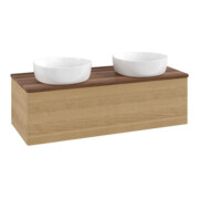 V&B Waschtischunterschrank mit Frontstruktur, mit Beleuchtung Antao 120x36x50cm, WBP-farbe w. wal, honey oak