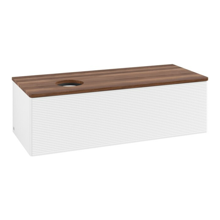 V&B Waschtischunterschrank mit Frontstruktur, mit Beleuchtung Antao 120x36x50cm, WBP-farbe w. wal, wh. m Lac