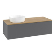 V&B Waschtischunterschrank mit Frontstruktur, mit Beleuchtung Antao 120x36x50cm, WBP hon. Oa, Anthrac. m Lac