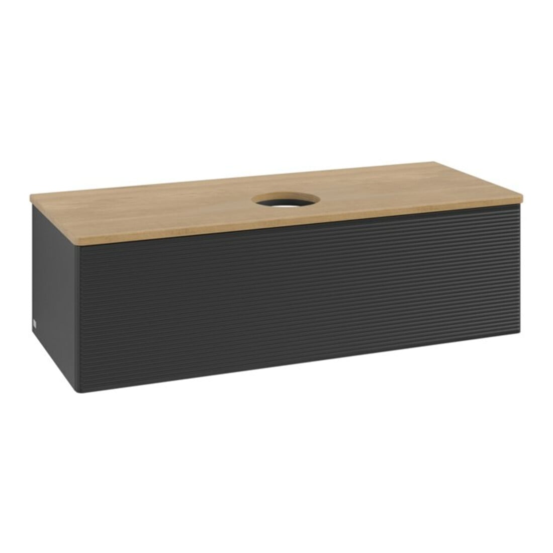 V&B Waschtischunterschrank mit Frontstruktur, mit Beleuchtung Antao 120x36x50cm, WBP hon. Oa, bla m Lac