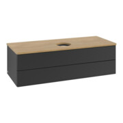 V&B Waschtischunterschrank mit Frontstruktur, mit Beleuchtung Antao 120x36x50cm, WBP hon. Oa, bla m Lac
