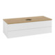 V&B Waschtischunterschrank mit Frontstruktur, mit Beleuchtung Antao 120x36x50cm, WBP hon. Oa, glo wh. Lac-1