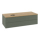 V&B Waschtischunterschrank mit Frontstruktur, mit Beleuchtung Antao 120x36x50cm, WBP hon. Oa, lea gre. m Lac-1