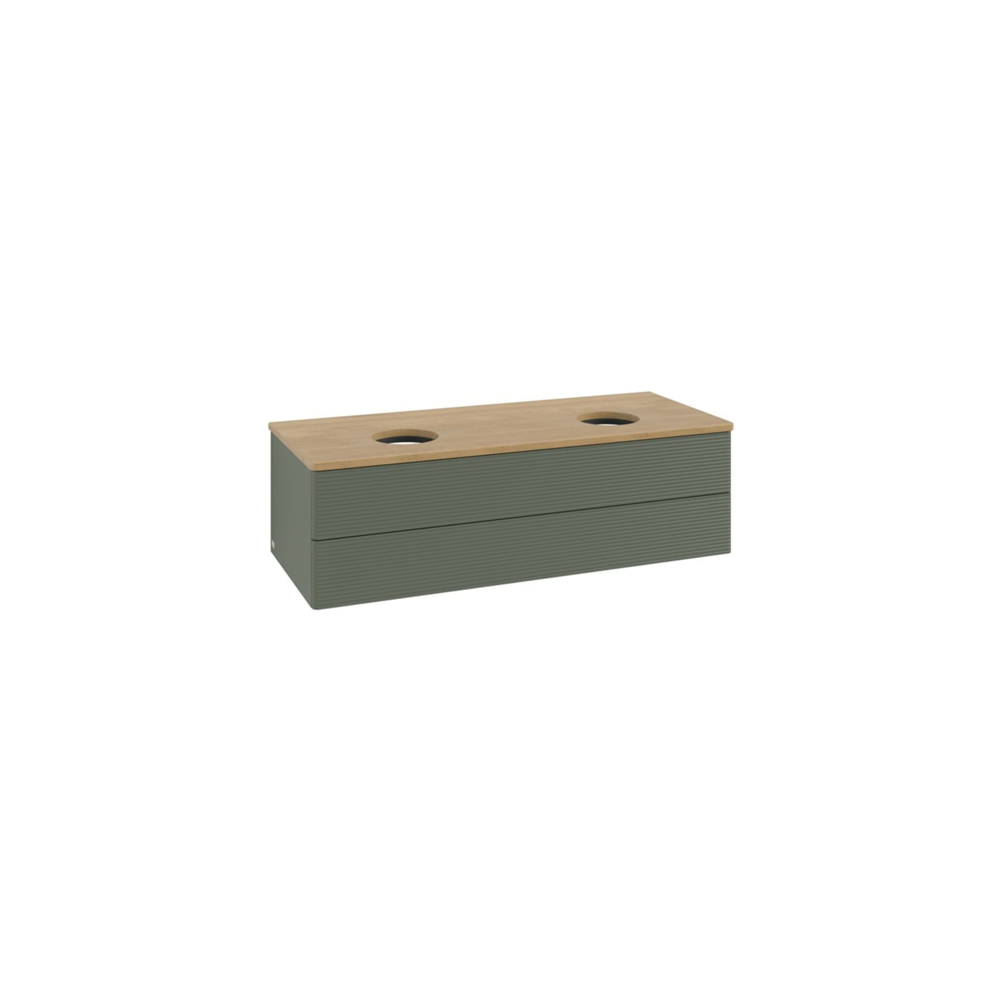 V&B Waschtischunterschrank mit Frontstruktur, mit Beleuchtung Antao 120x36x50cm, WBP hon. Oa, lea gre. m Lac ; Villeroy & Boch