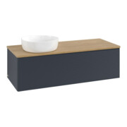 V&B Waschtischunterschrank mit Frontstruktur, mit Beleuchtung Antao 120x36x50cm, WBP hon. Oa, md bl. m Lac