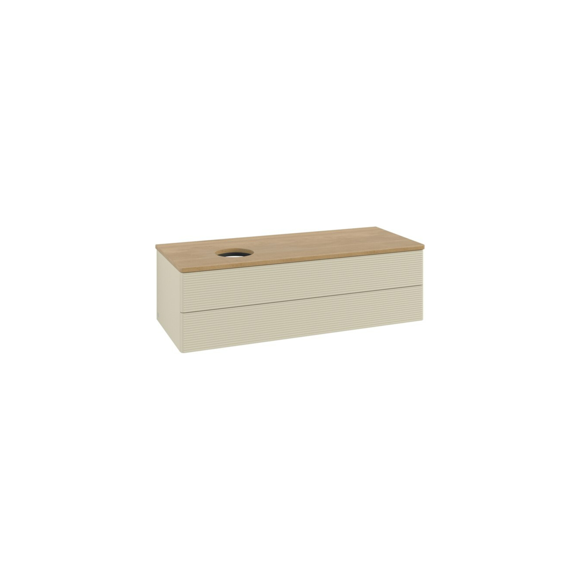 V&B Waschtischunterschrank mit Frontstruktur, mit Beleuchtung Antao 120x36x50cm, WBP hon. Oa, si Gr m Lac ; Villeroy & Boch