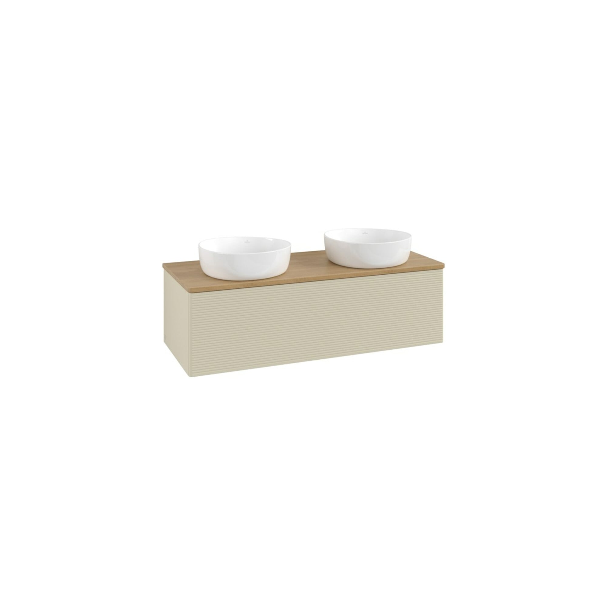V&B Waschtischunterschrank mit Frontstruktur, mit Beleuchtung Antao 120x36x50cm, WBP hon. Oa, si Gr m Lac ; Villeroy & Boch