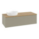 V&B Waschtischunterschrank mit Frontstruktur, mit Beleuchtung Antao 120x36x50cm, WBP hon. Oa, st. Gr m Lac-1
