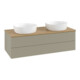 V&B Waschtischunterschrank mit Frontstruktur, mit Beleuchtung Antao 120x36x50cm, WBP hon. Oa, st. Gr m Lac-1