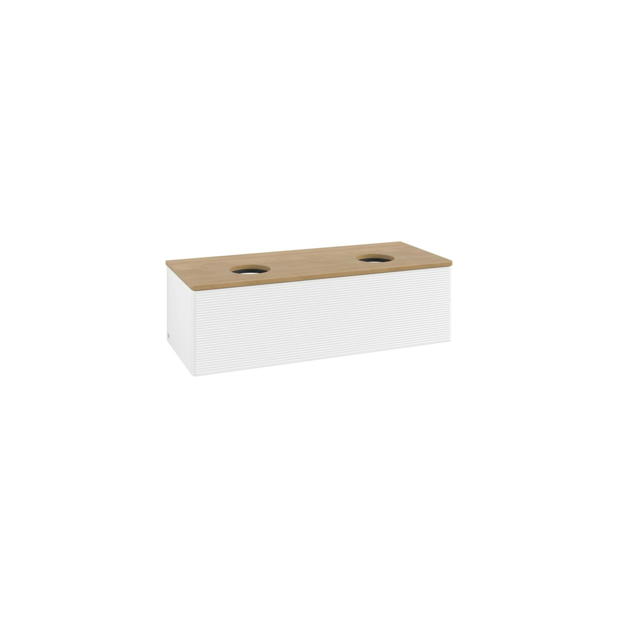 V&B Waschtischunterschrank mit Frontstruktur, mit Beleuchtung Antao 120x36x50cm, WBP hon. Oa, wh. m Lac ; Villeroy & Boch