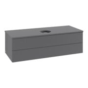 V&B Waschtischunterschrank mit Frontstruktur, mit Beleuchtung Antao 120x36x50cm, WBP Lac, Anthrac. m Lac