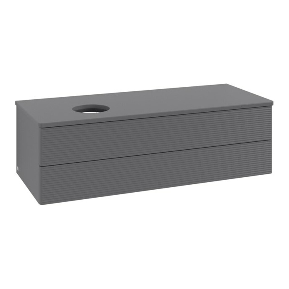 V&B Waschtischunterschrank mit Frontstruktur, mit Beleuchtung Antao 120x36x50cm, WBP Lac, Anthrac. m Lac