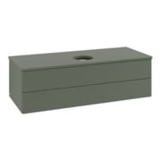 V&B Waschtischunterschrank mit Frontstruktur, mit Beleuchtung Antao 120x36x50cm, WBP Lac, lea gre. m Lac