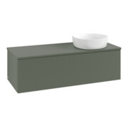 V&B Waschtischunterschrank mit Frontstruktur, mit Beleuchtung Antao 120x36x50cm, WBP Lac, lea gre. m Lac