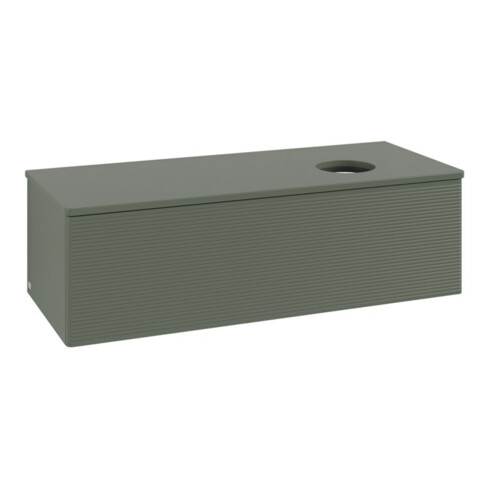 V&B Waschtischunterschrank mit Frontstruktur, mit Beleuchtung Antao 120x36x50cm, WBP Lac, lea gre. m Lac