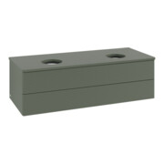 V&B Waschtischunterschrank mit Frontstruktur, mit Beleuchtung Antao 120x36x50cm, WBP Lac, lea gre. m Lac