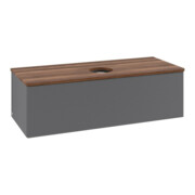 V&B Waschtischunterschrank mit Frontstruktur, mit Beleuchtung Antao 120x36x50cm, WBP w. wal, Anthrac. m Lac