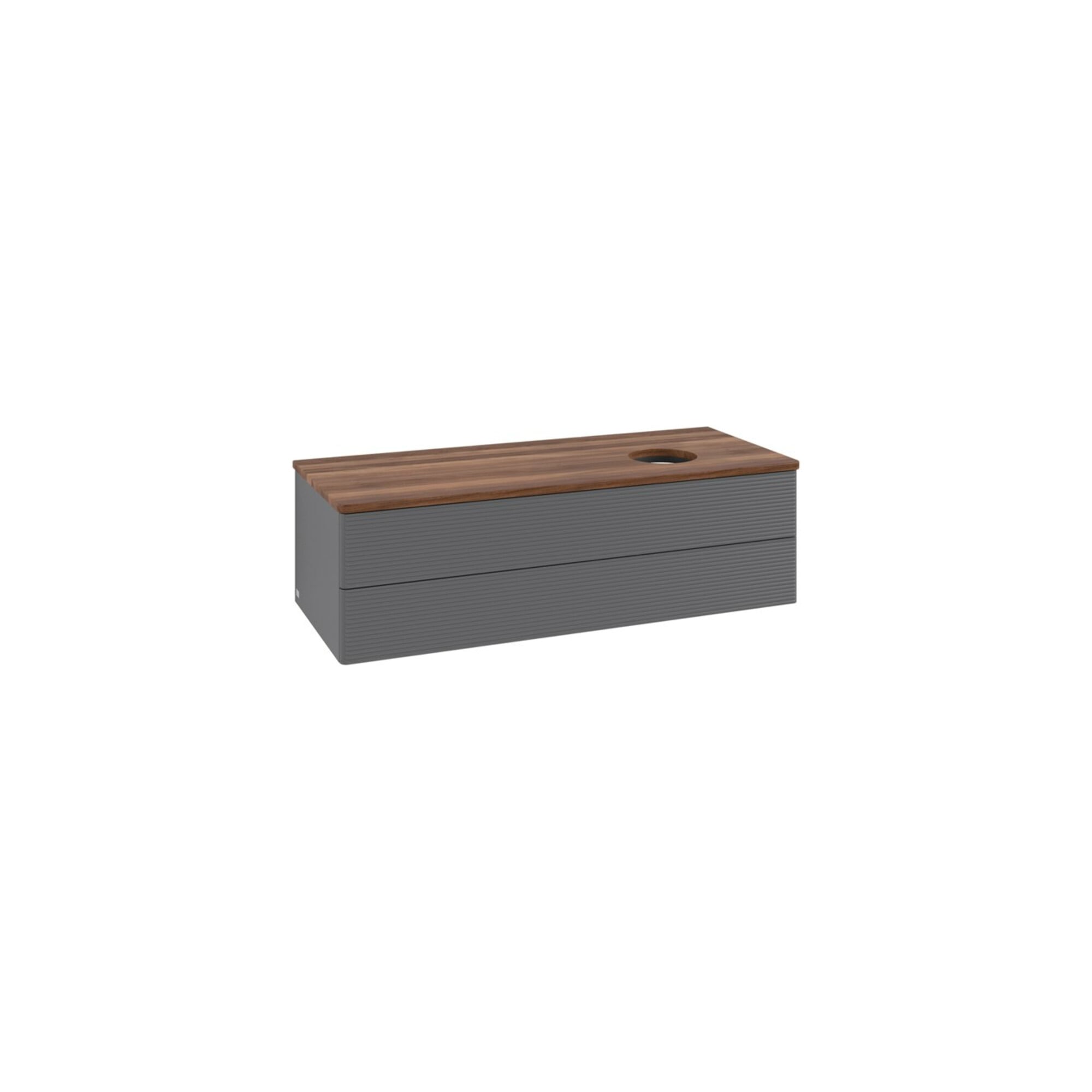 V&B Waschtischunterschrank mit Frontstruktur, mit Beleuchtung Antao 120x36x50cm, WBP w. wal, Anthrac. m Lac ; Villeroy & Boch