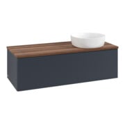 V&B Waschtischunterschrank mit Frontstruktur, mit Beleuchtung Antao 120x36x50cm, WBP w. wal, md bl. m Lac
