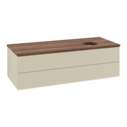 V&B Waschtischunterschrank mit Frontstruktur, mit Beleuchtung Antao 120x36x50cm, WBP w. wal, si Gr m Lac