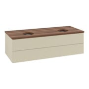 V&B Waschtischunterschrank mit Frontstruktur, mit Beleuchtung Antao 120x36x50cm, WBP w. wal, si Gr m Lac