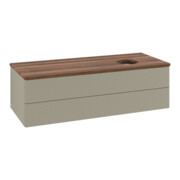 V&B Waschtischunterschrank mit Frontstruktur, mit Beleuchtung Antao 120x36x50cm, WBP w. wal, st. Gr m Lac