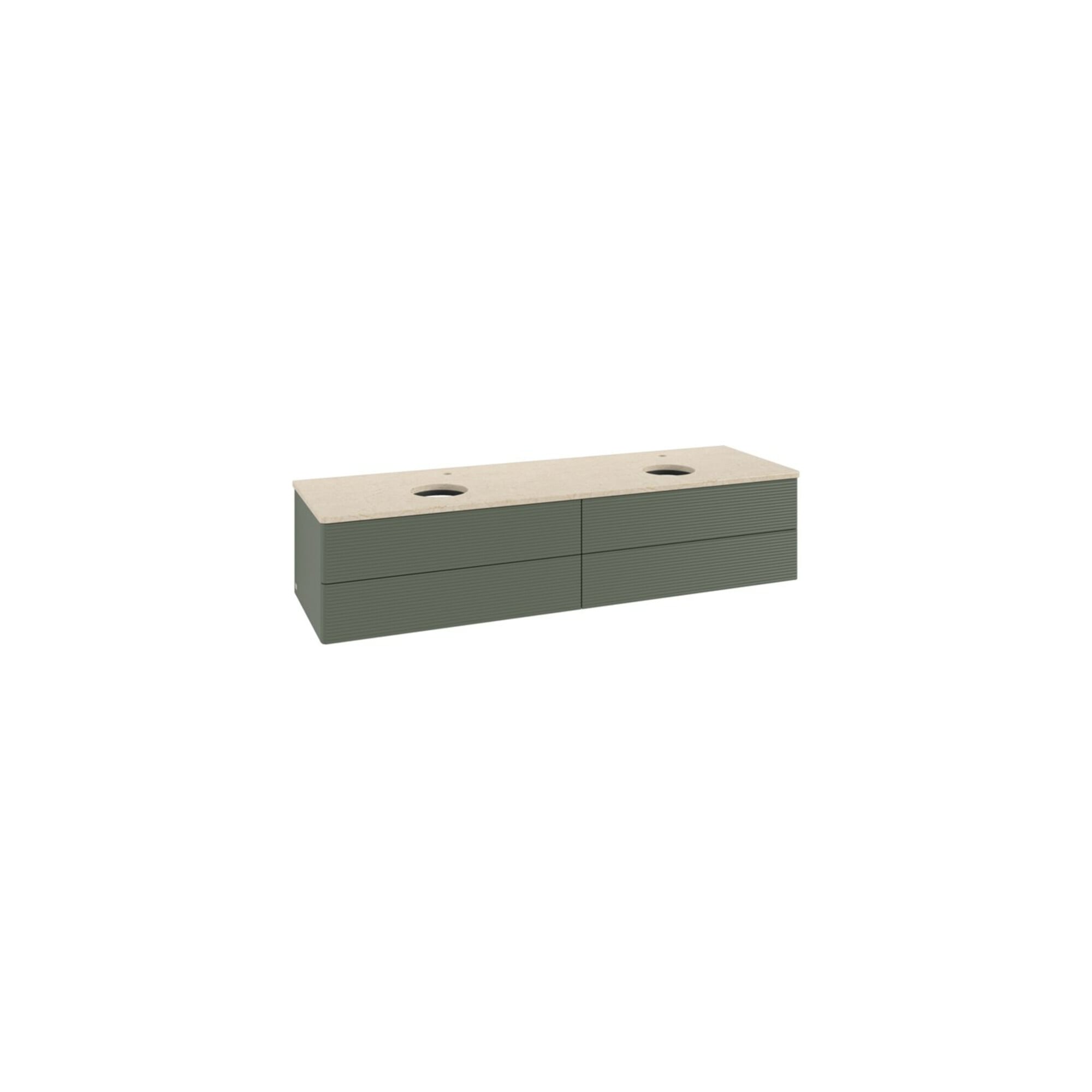 V&B Waschtischunterschrank mit Frontstruktur, mit Beleuchtung Antao 160x50cm, HL, WBP botti., lea gre. m Lac ; Villeroy & Boch