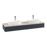 V&B Waschtischunterschrank mit Frontstruktur, mit Beleuchtung Antao 160x50cm, HL, WBP botti., md bl. m Lac